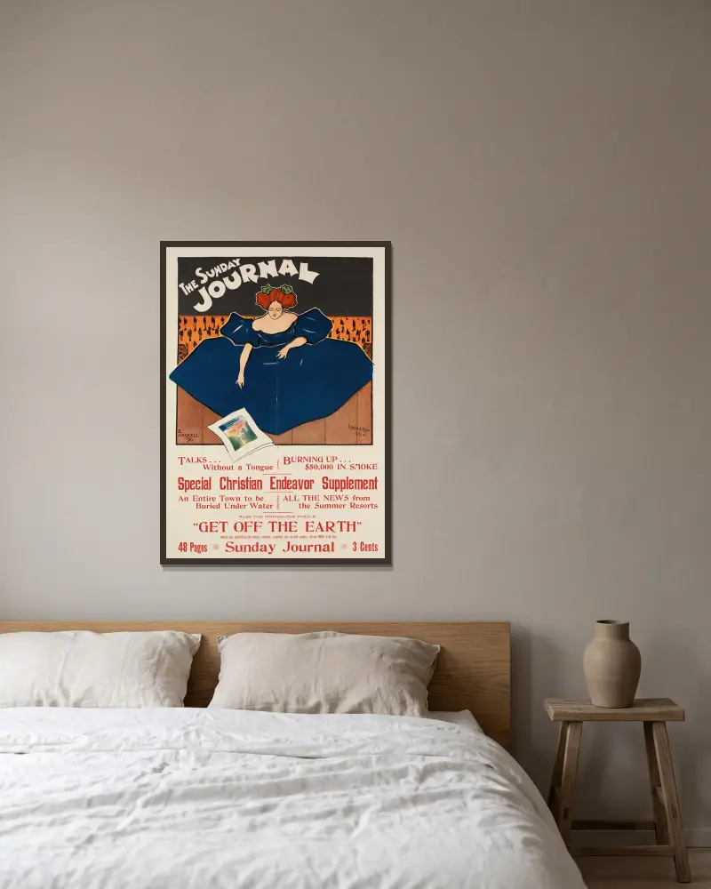 The Sunday journal, 1896 – nr 1 av Ernest Haskell inramad på en vägg