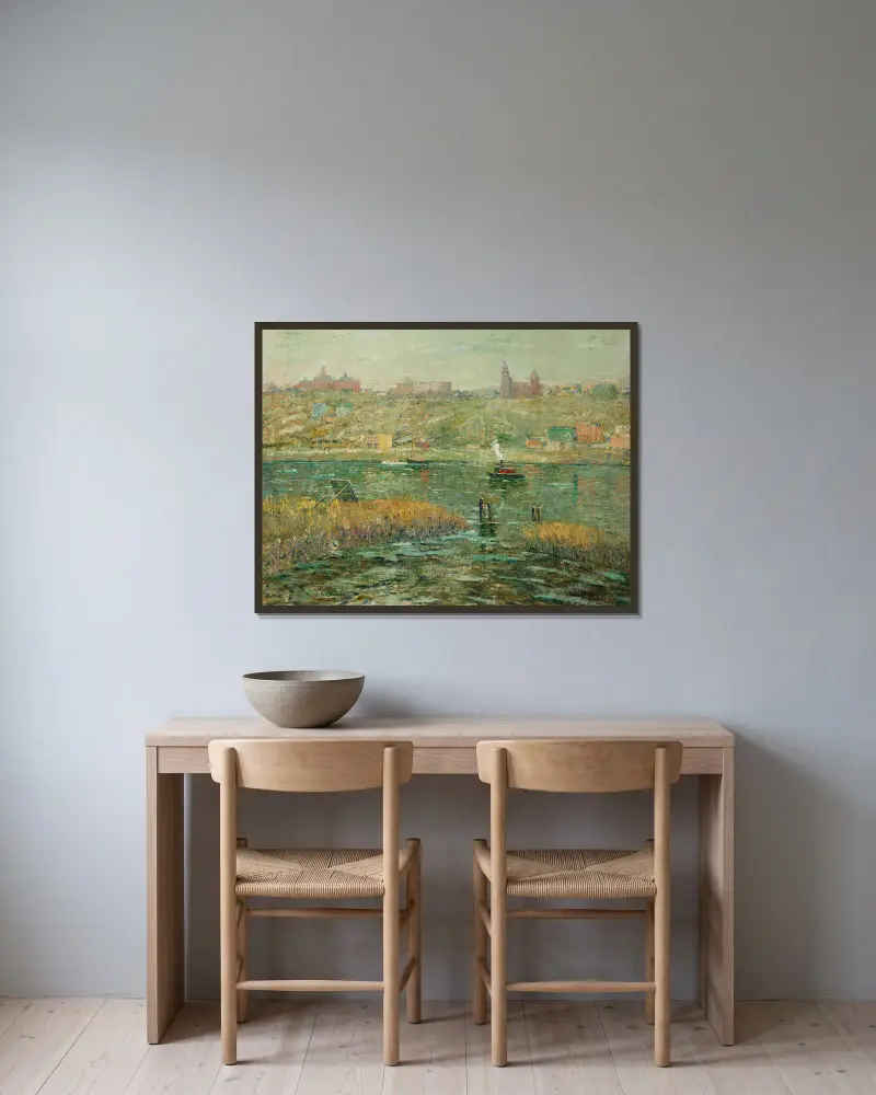 Harlem River, Ernest Lawson v rámu na stěně