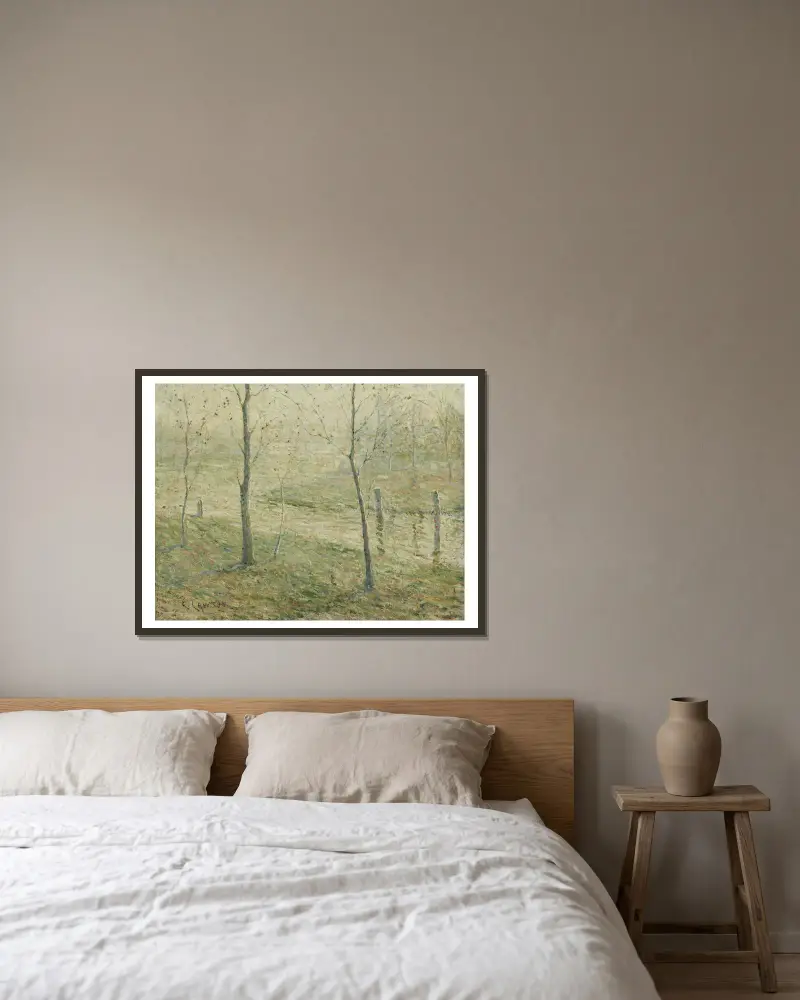 Ranní mlha, Ernest Lawson v rámu na stěně