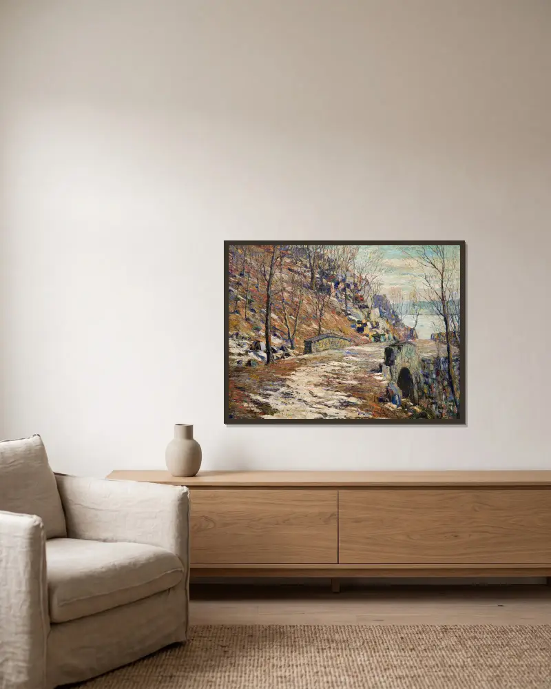 Weg bergab nach Palisades von Ernest Lawson gerahmt an einer Wand