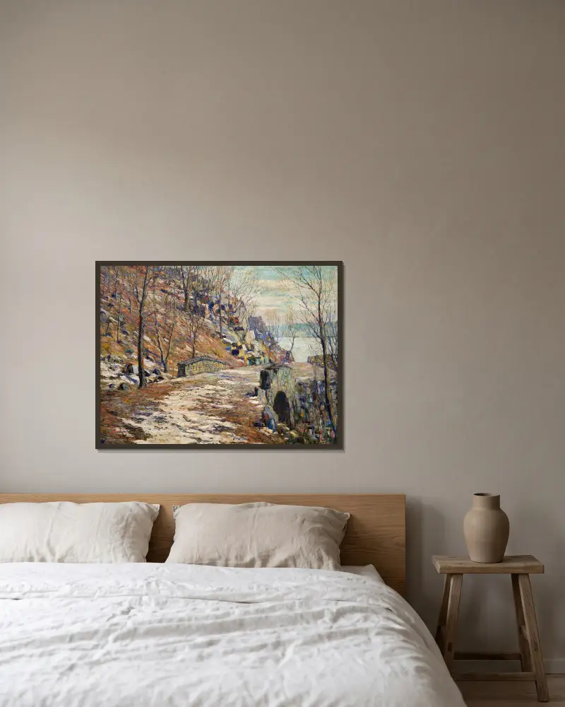 Weg bergab nach Palisades von Ernest Lawson gerahmt an einer Wand