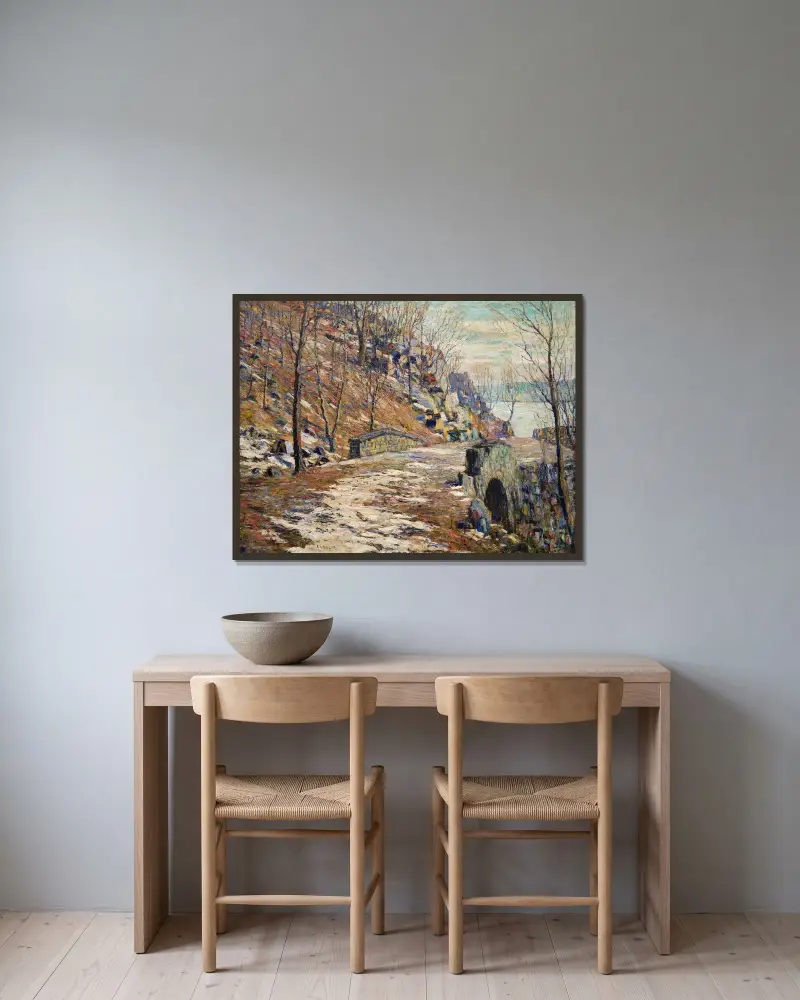 Weg bergab nach Palisades von Ernest Lawson gerahmt an einer Wand