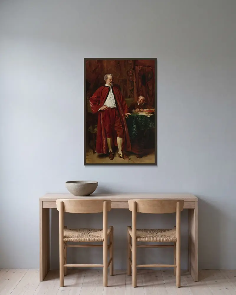 Diderot a jeho písař, Ernest Meissonier v rámu na stěně