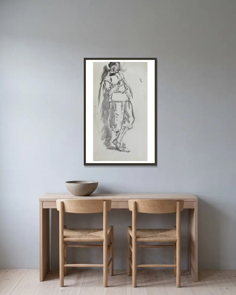 Standing Male Figure av Ernest Meissonier inramad på en vägg