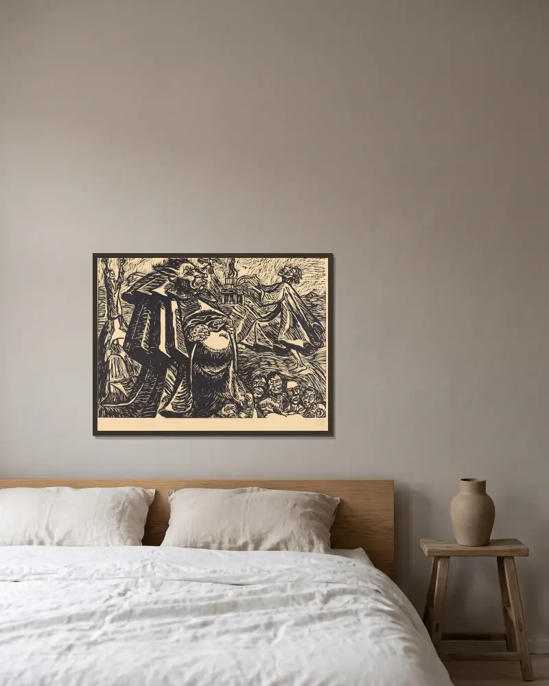Boží břicho, Ernst Barlach v rámu na stěně