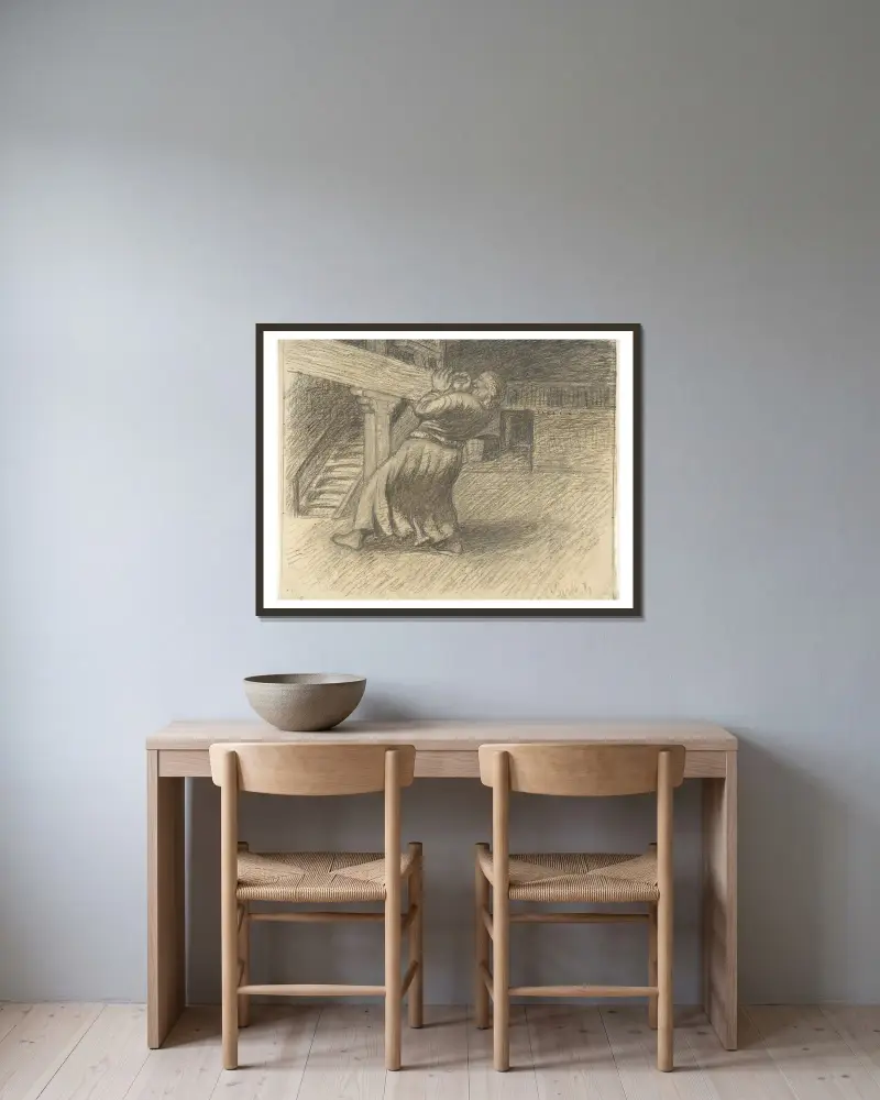Die Unsichtbare von Ernst Barlach gerahmt an einer Wand