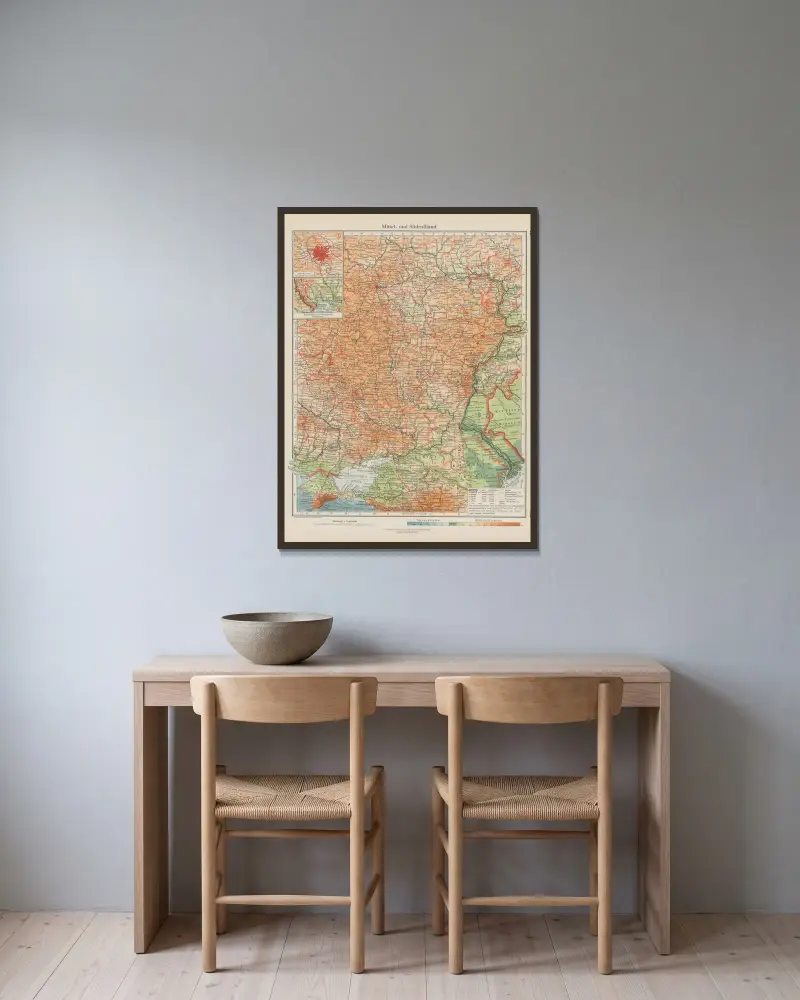 Mellersta och södra Ryssland av Ernst Friedrich inramad på en vägg