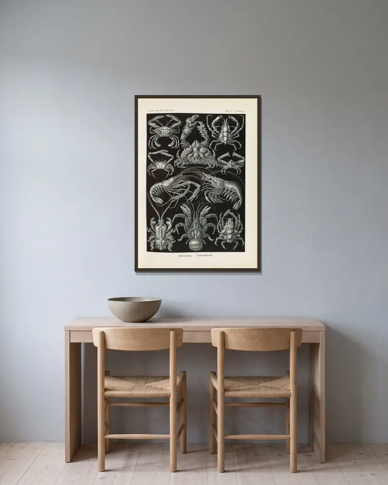 Dziesięcionogi. – Skorupiaki, Ernst Haeckel w ramie na ścianie