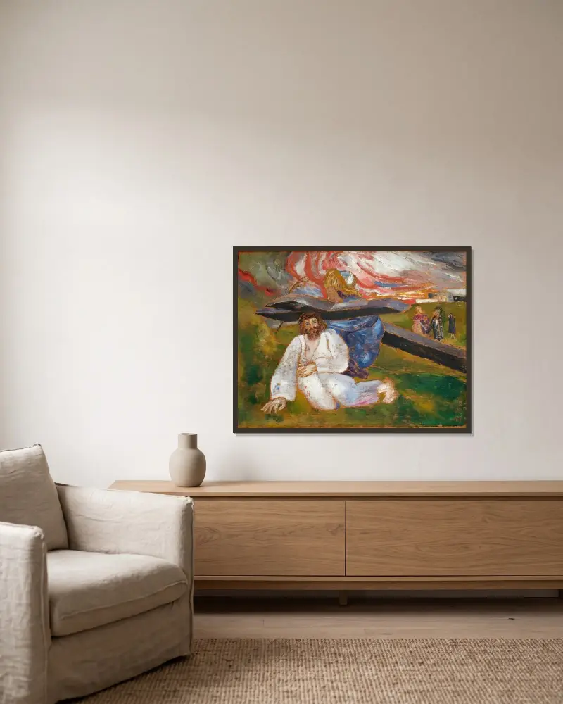 Christus von Ernst Josephson gerahmt an einer Wand