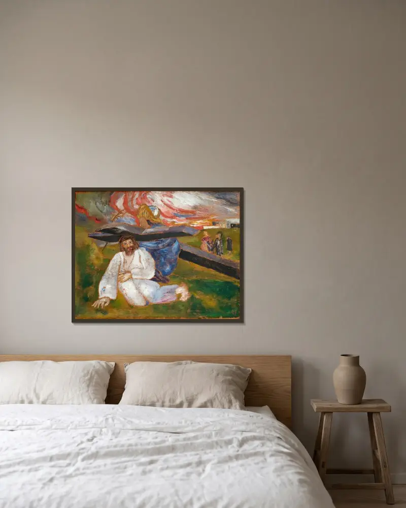 Christus von Ernst Josephson gerahmt an einer Wand