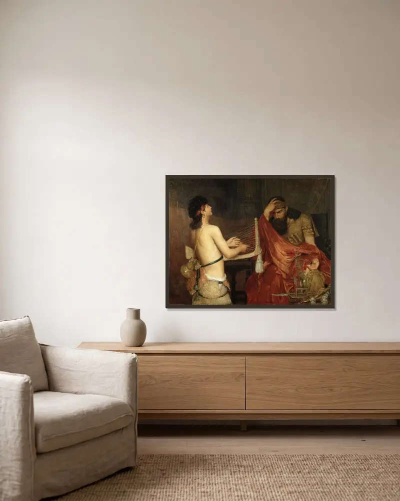 David und Saul, 1878 von Ernst Josephson gerahmt an einer Wand