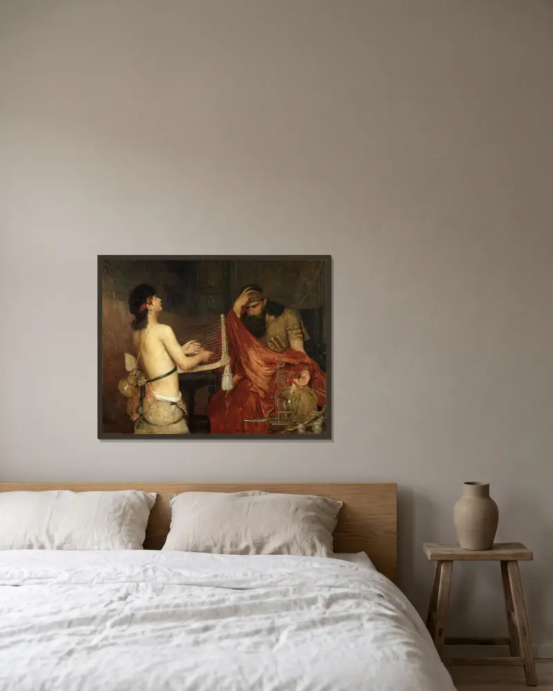 David und Saul, 1878 von Ernst Josephson gerahmt an einer Wand