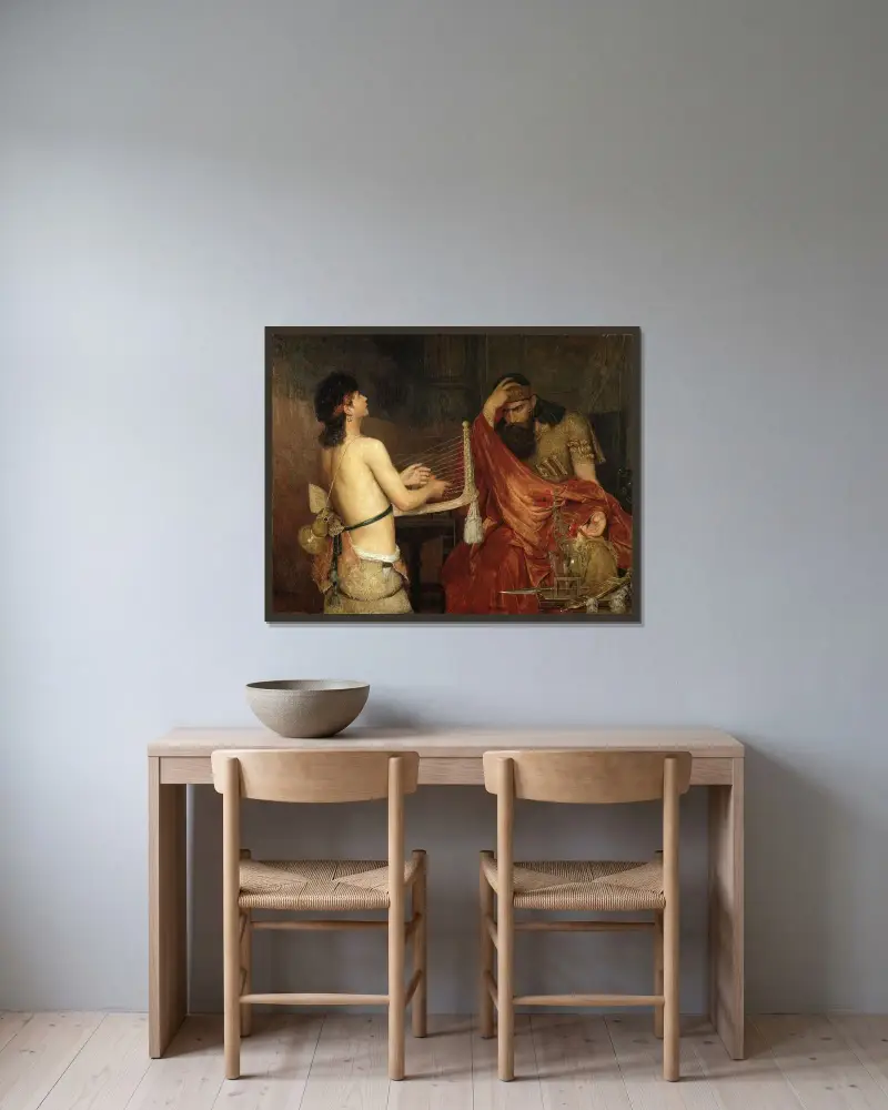 David und Saul, 1878 von Ernst Josephson gerahmt an einer Wand