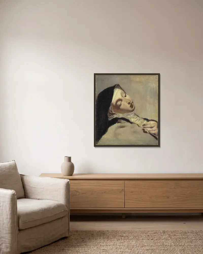 Hl. Teresa in Ekstase (nach Giovanni Battista Piazzetta) von Ernst Josephson gerahmt an einer Wand