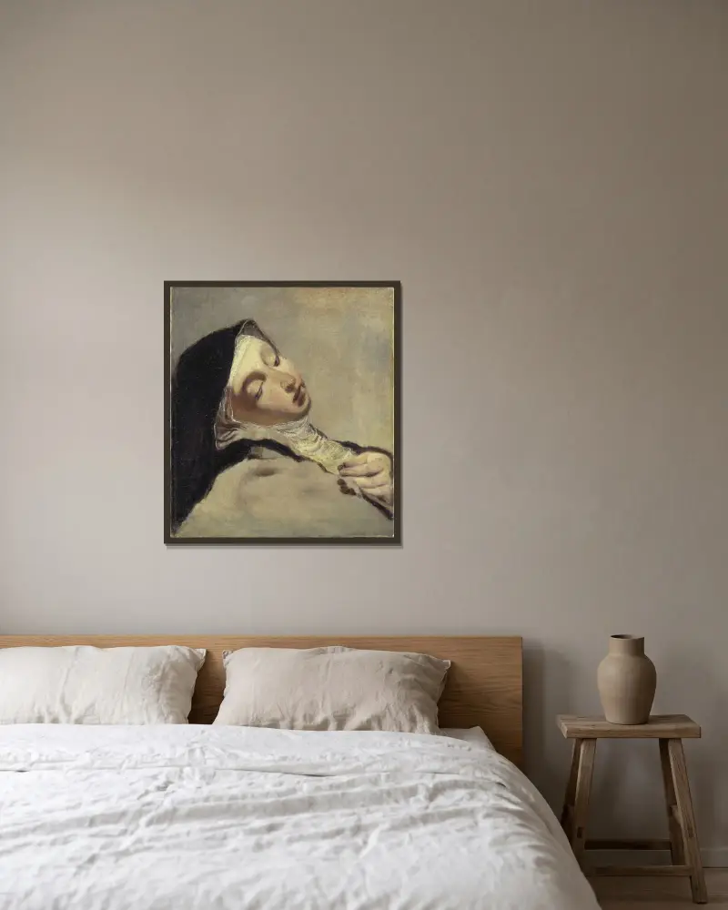 Hl. Teresa in Ekstase (nach Giovanni Battista Piazzetta) von Ernst Josephson gerahmt an einer Wand