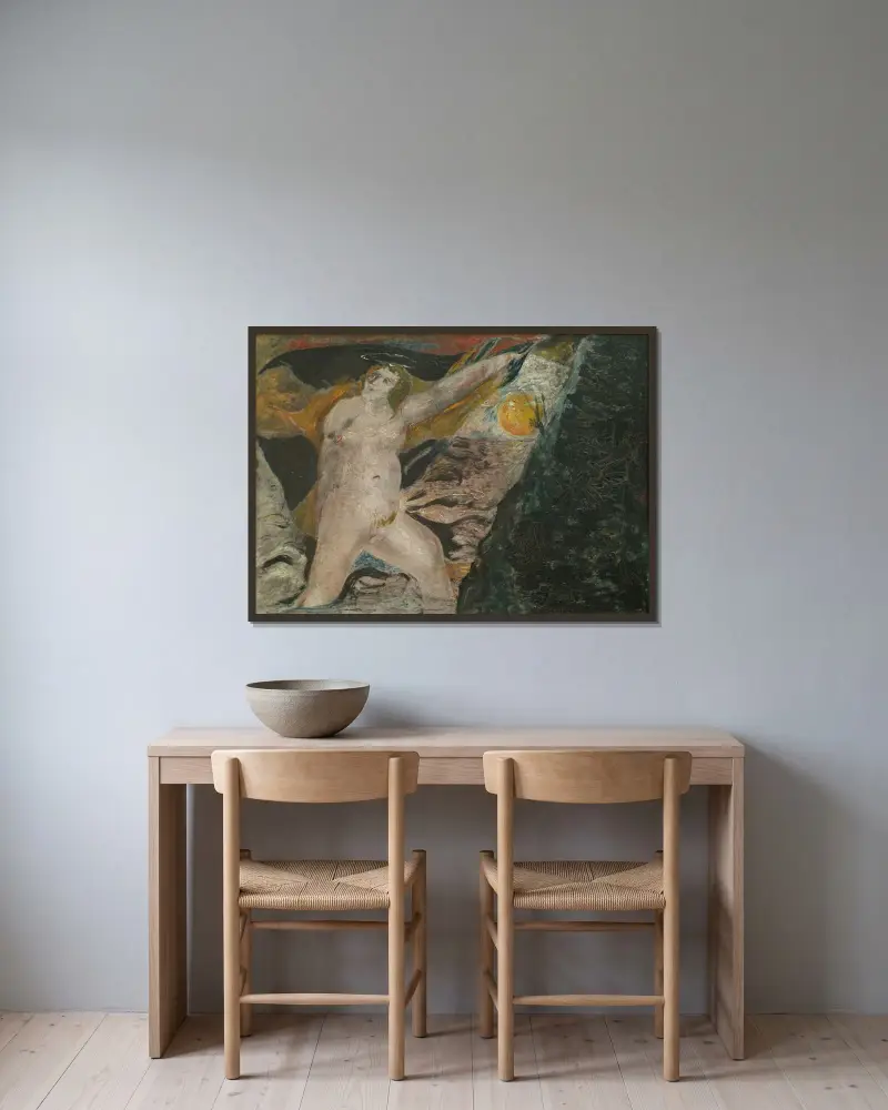 Sveas Banner von Ernst Josephson gerahmt an einer Wand