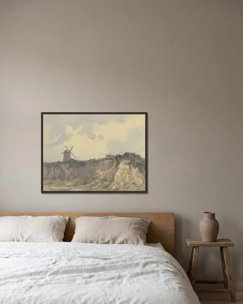 Küstenlandschaft der Bonne Nuit Bay von Friedrich Ernst Morgenstern gerahmt an einer Wand