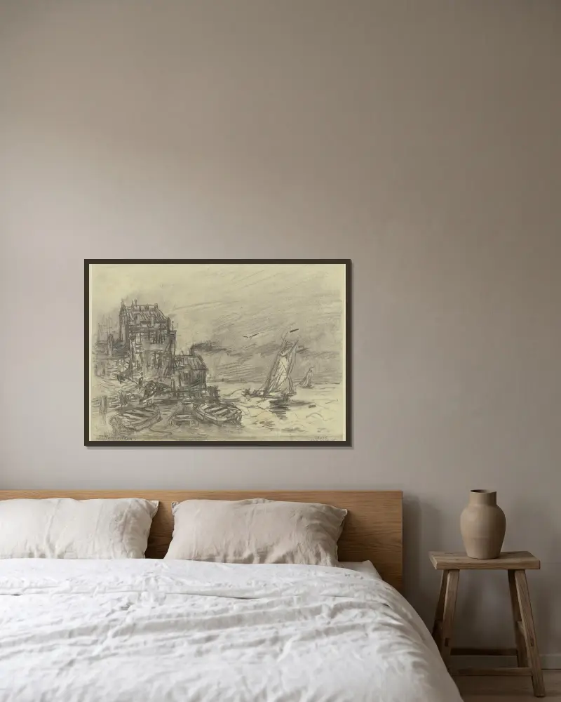 Das Tor in Veere von Friedrich Ernst Morgenstern gerahmt an einer Wand