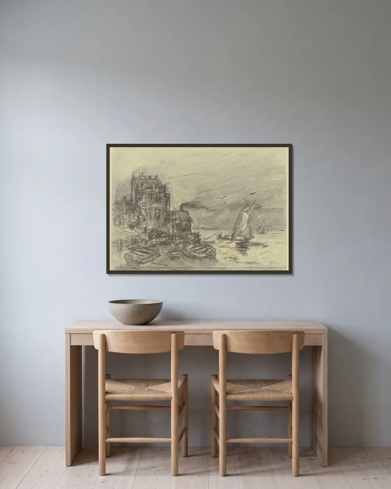 Das Tor in Veere von Friedrich Ernst Morgenstern gerahmt an einer Wand
