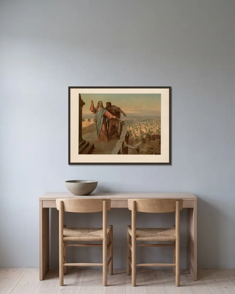 Ježíš je pokoušen ďáblem, Ernst Pessler v rámu na stěně