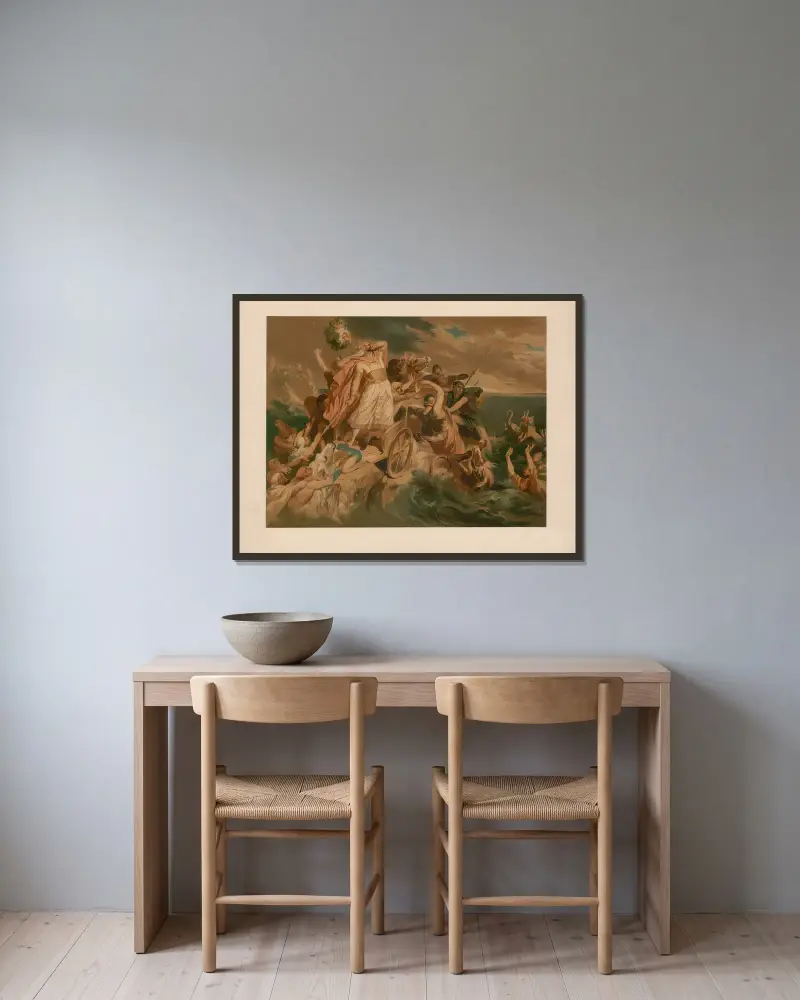 Pharaoh’s downfall av Ernst Pessler inramad på en vägg