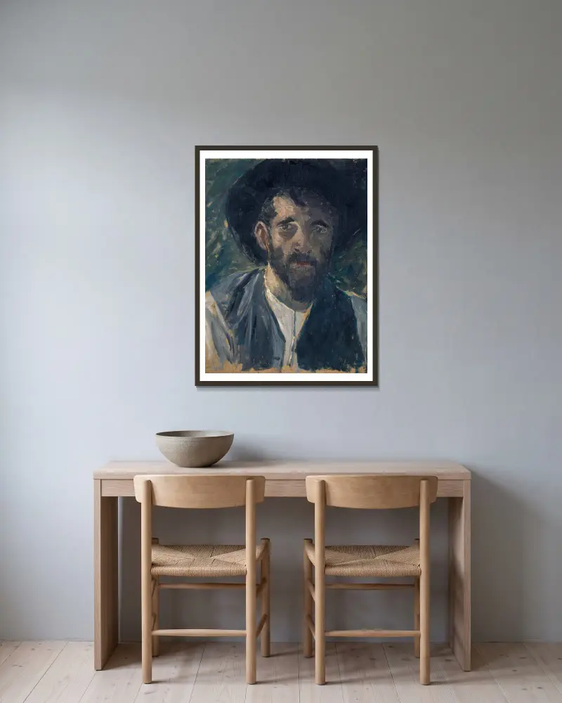 Autoportrét II, Ernst Schiess v rámu na stěně