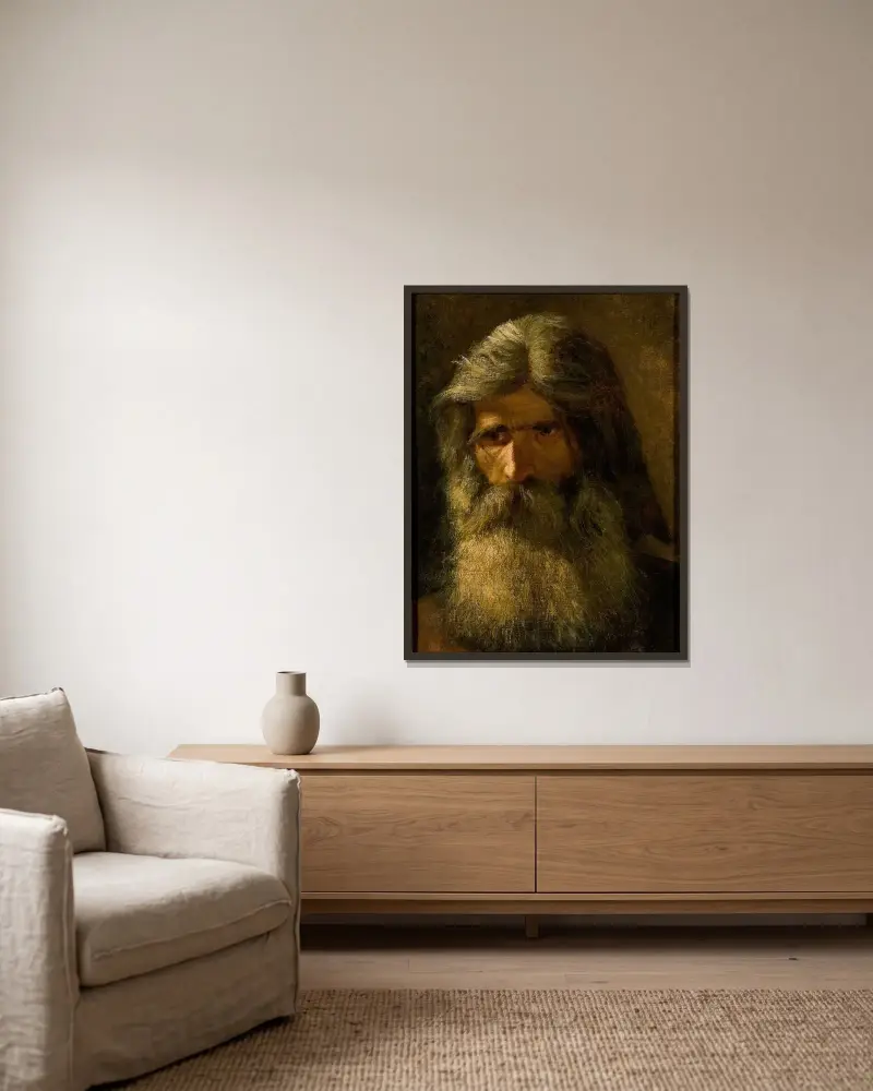 Porträt eines bärtigen Mannes von Mårten Eskil Winge gerahmt an einer Wand