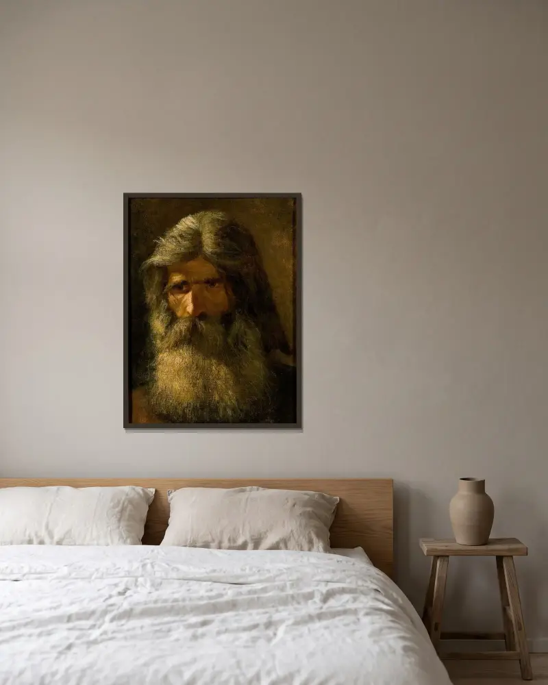 Porträt eines bärtigen Mannes von Mårten Eskil Winge gerahmt an einer Wand