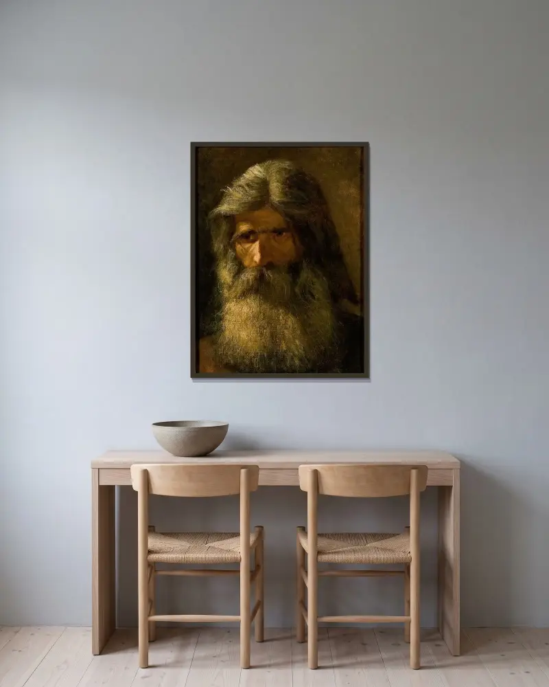 Porträt eines bärtigen Mannes von Mårten Eskil Winge gerahmt an einer Wand
