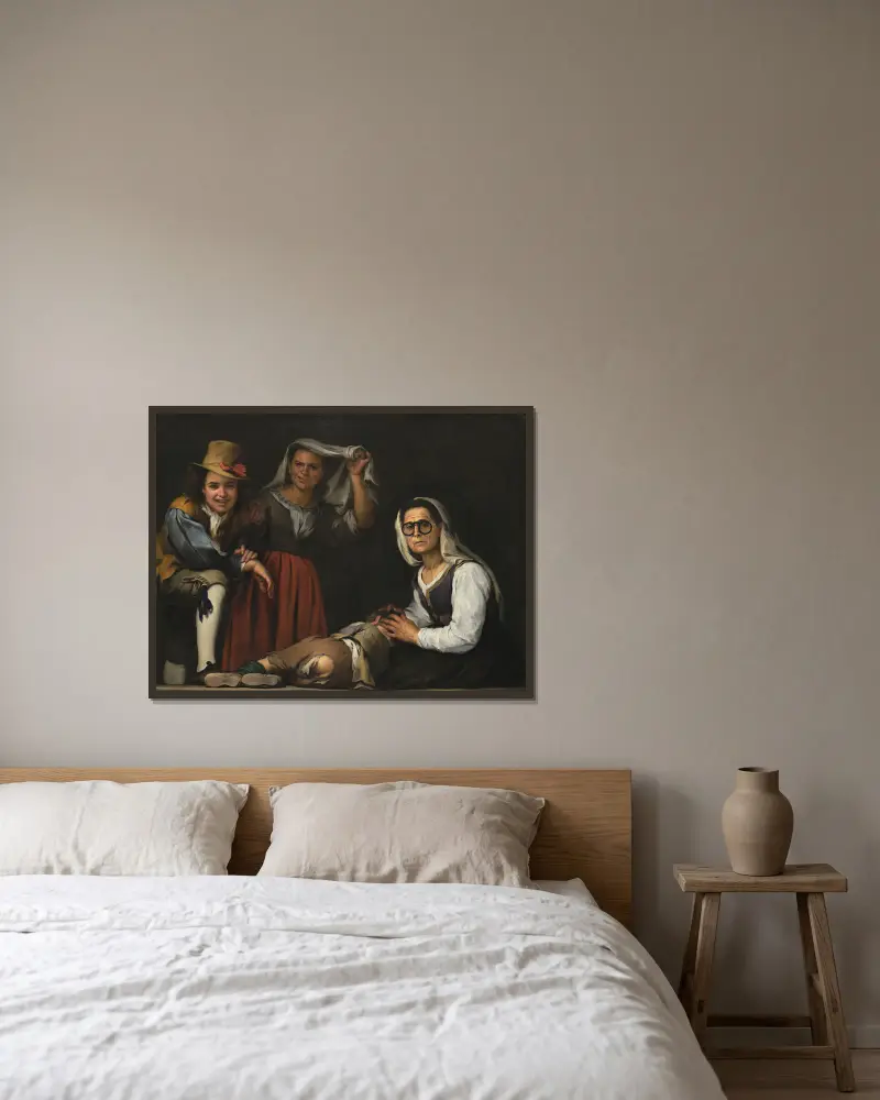 Cztery postacie na stopniu, Bartolomé Estebán Murillo w ramie na ścianie