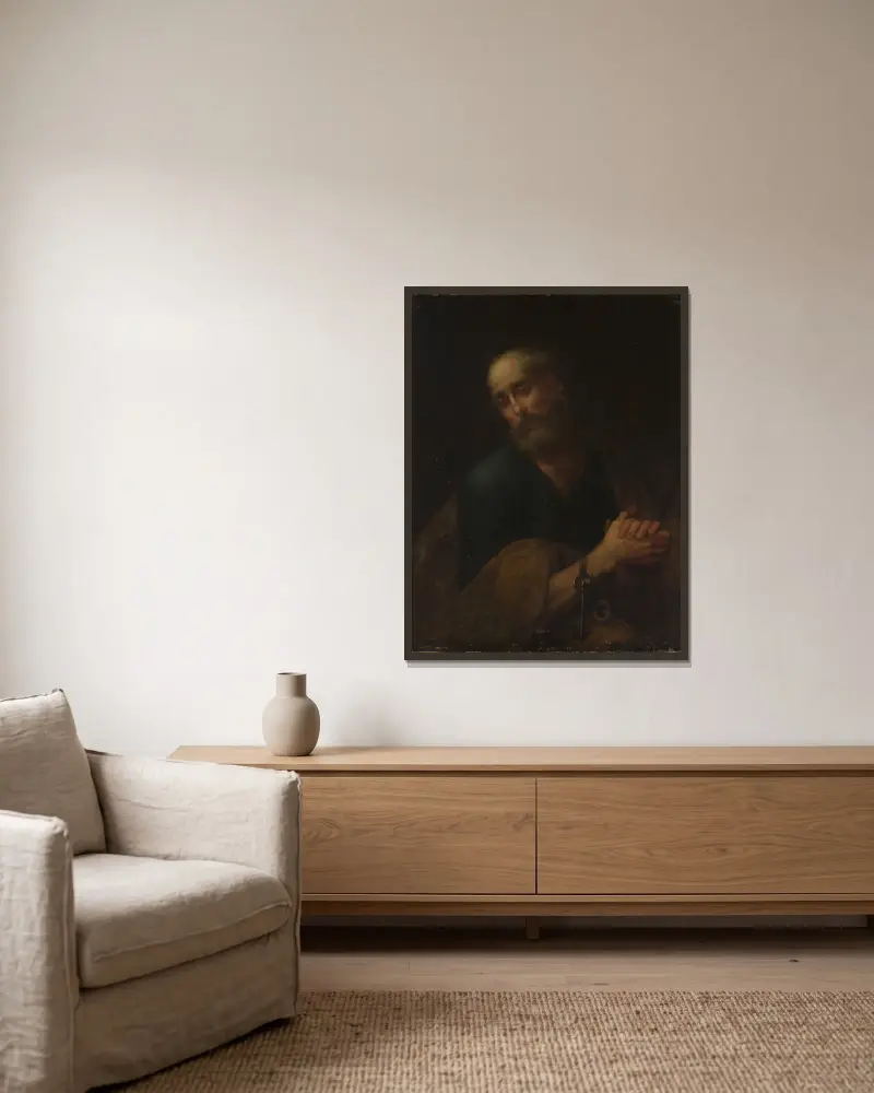 St. Peter av Bartolomé Estebán Murillo inramad på en vägg