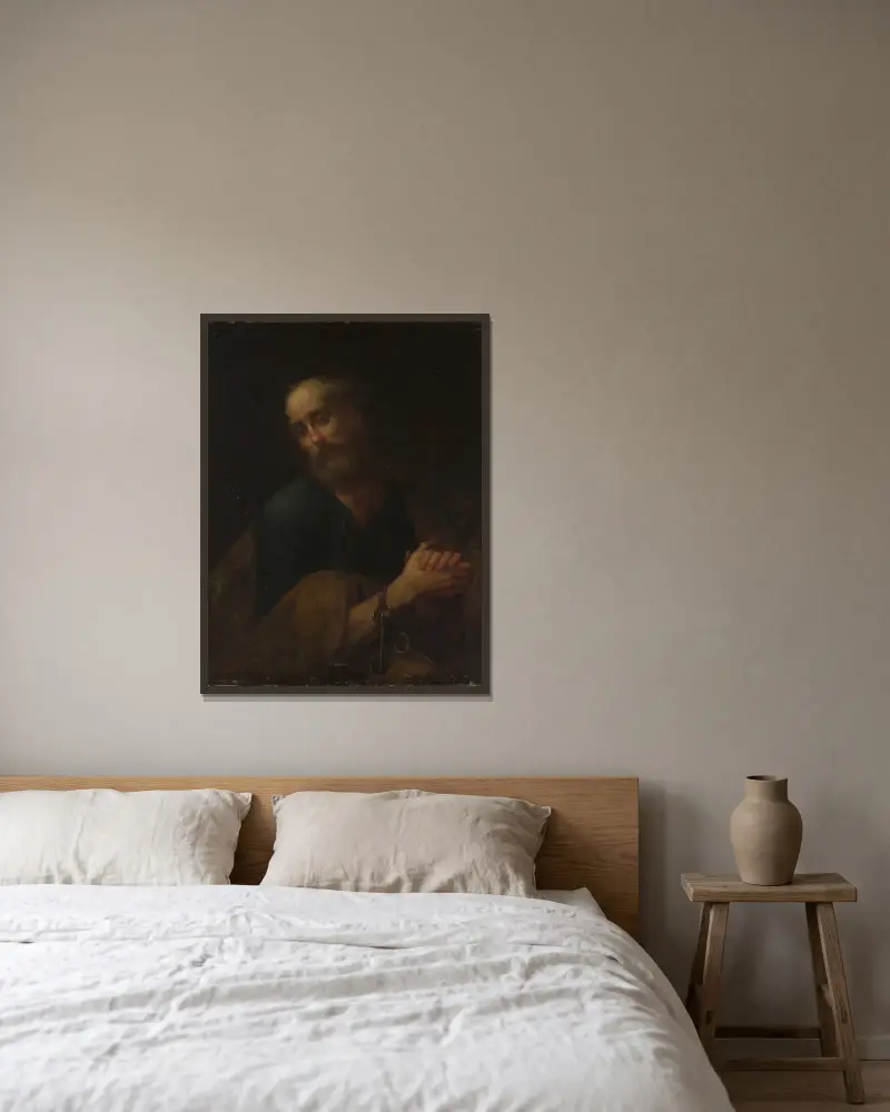 St. Peter av Bartolomé Estebán Murillo inramad på en vägg