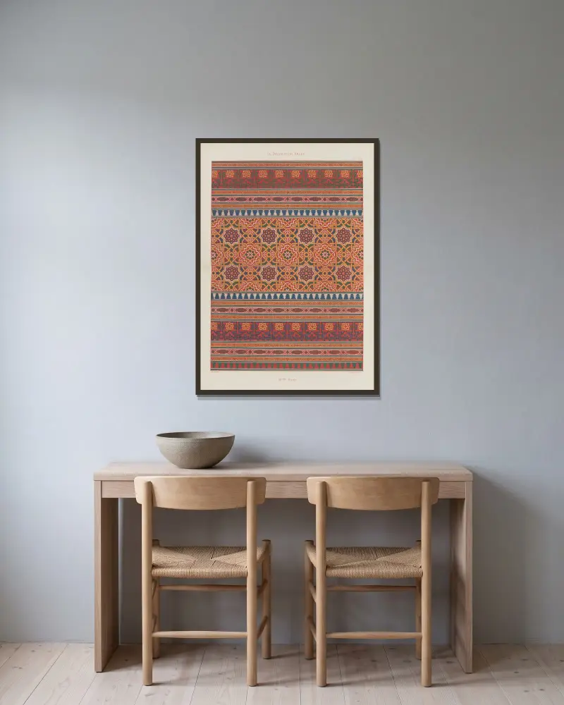 La Décoration arabe Pl.06 av Marpon et Flammarion inramad på en vägg