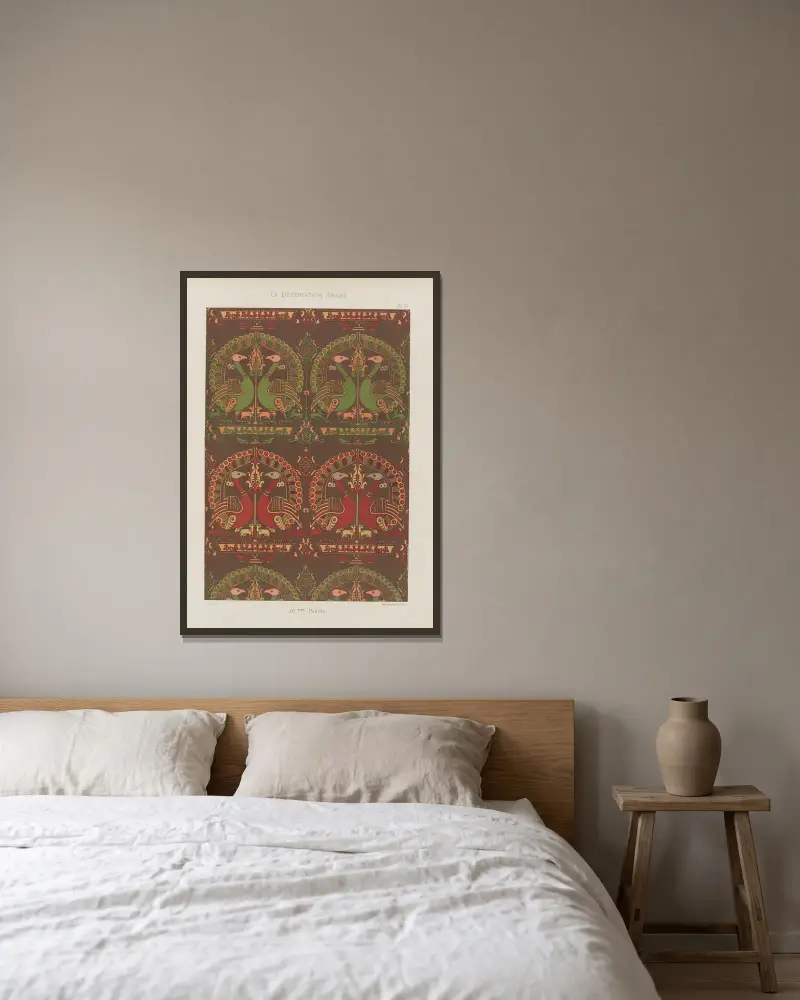 La Décoration arabe Pl.08 av Marpon et Flammarion inramad på en vägg