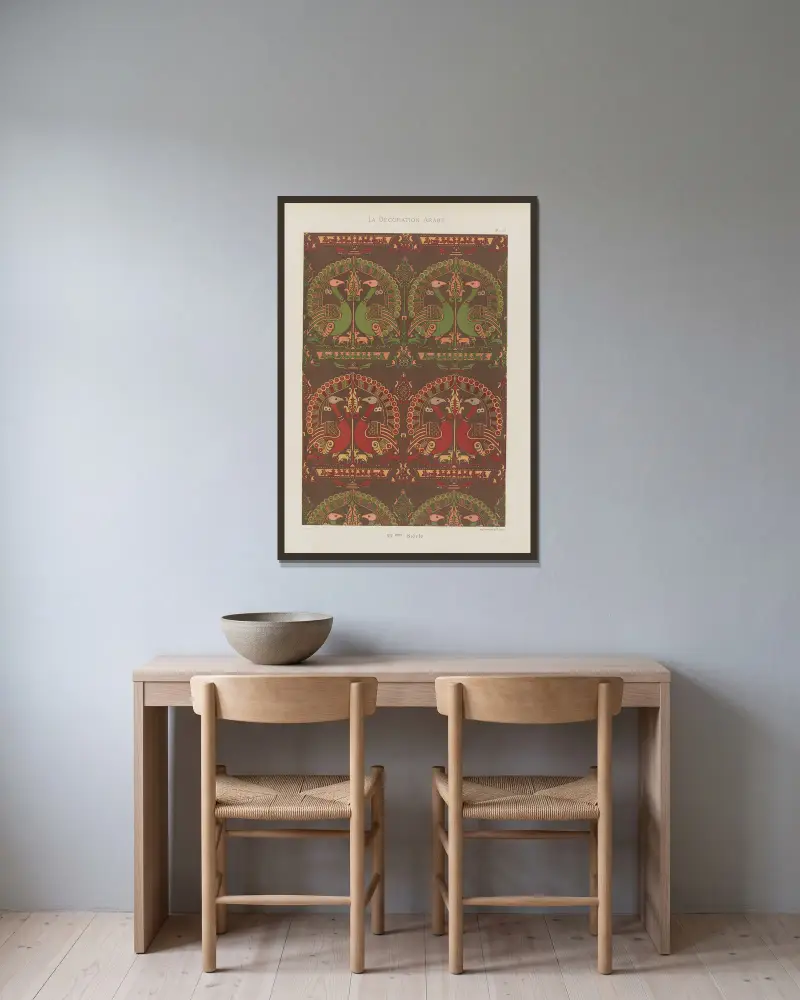 La Décoration arabe Pl.08 av Marpon et Flammarion inramad på en vägg