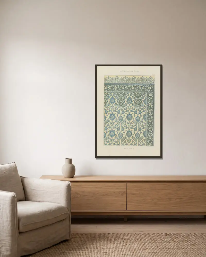 La Décoration arabe Pl.15 av Marpon et Flammarion inramad på en vägg