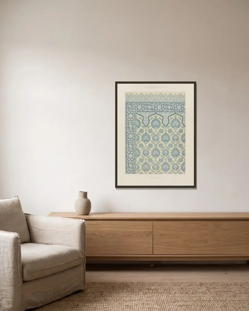 La Décoration arabe Pl.17 av Marpon et Flammarion inramad på en vägg