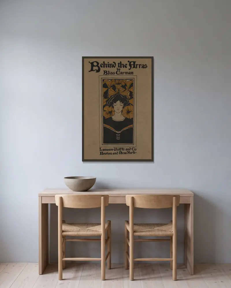 Hinter dem Teppich von Bliss Carman von Ethel Reed gerahmt an einer Wand
