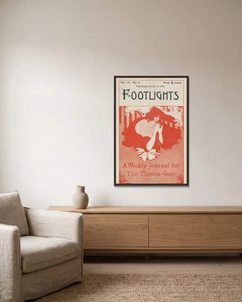 Footlights, a weekly journal for the theatre-goer. Philadelphia, October 10 von Ethel Reed gerahmt an einer Wand