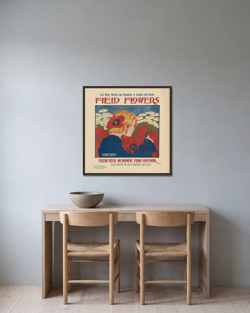 The Most Artistic and Beautiful of Holiday Gift Books Field Flowers av Ethel Reed inramad på en vägg