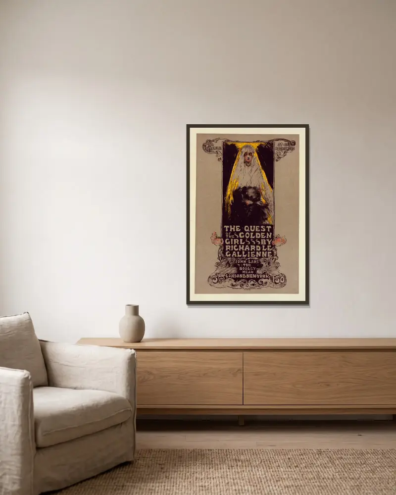 Die Suche nach dem goldenen Mädchen von Ethel Reed gerahmt an einer Wand