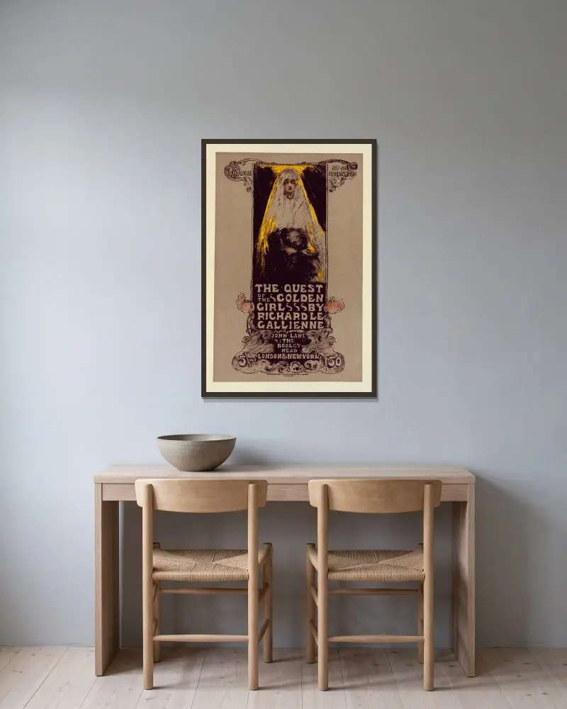 Die Suche nach dem goldenen Mädchen von Ethel Reed gerahmt an einer Wand