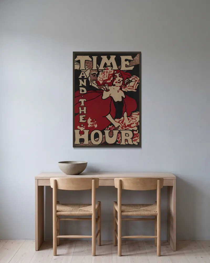 Time & the hour, Ethel Reed w ramie na ścianie