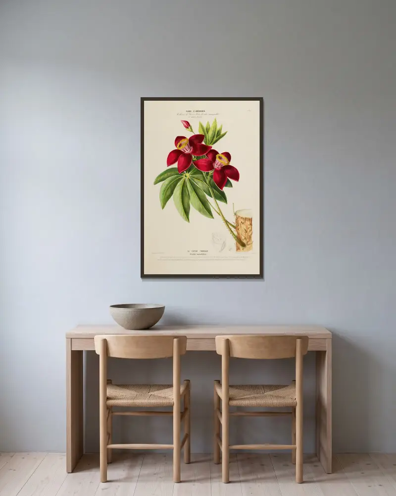 Flore d’Amérique, dessinée d’après nature sur les lieux, Tafel 197 von Etienne Denisse gerahmt an einer Wand