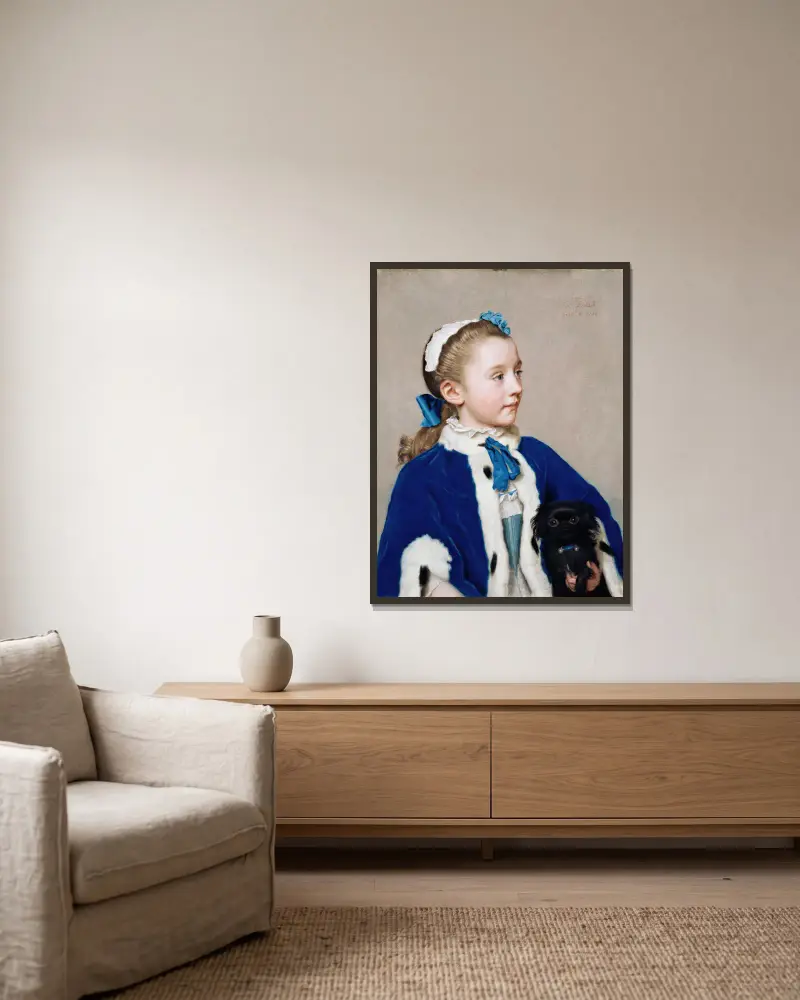 Maria Frederike van Reede-Athlone mit sieben Jahren von Jean-Etienne Liotard gerahmt an einer Wand