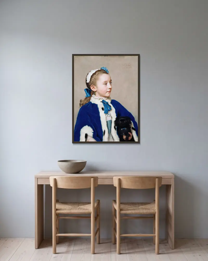 Maria Frederike van Reede-Athlone mit sieben Jahren von Jean-Etienne Liotard gerahmt an einer Wand