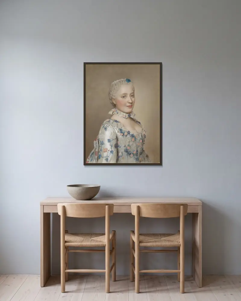 Maria Josepha av Sachsen, Frankrikes kronprinsessa av Jean-Etienne Liotard inramad på en vägg