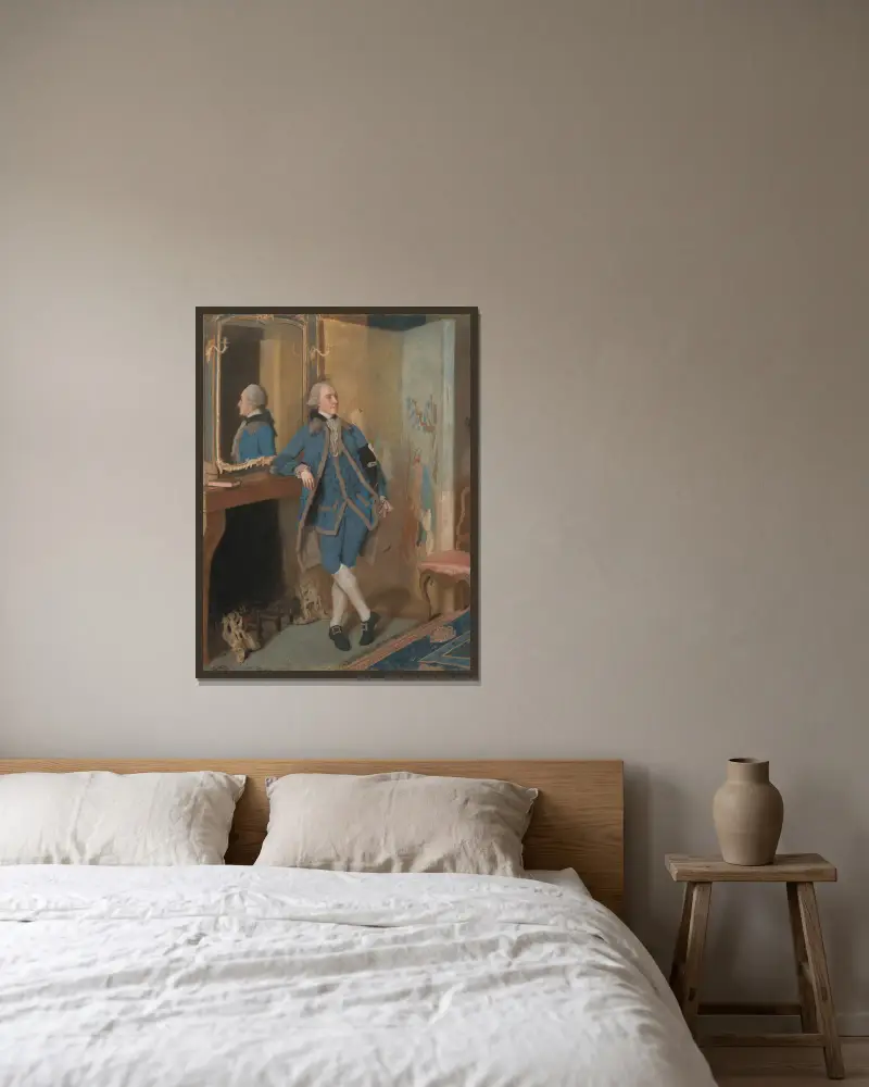 Porträtt av John, Lord Mountstuart, senare 4:e earl och 1:e markis av Bute av Jean-Etienne Liotard inramad på en vägg