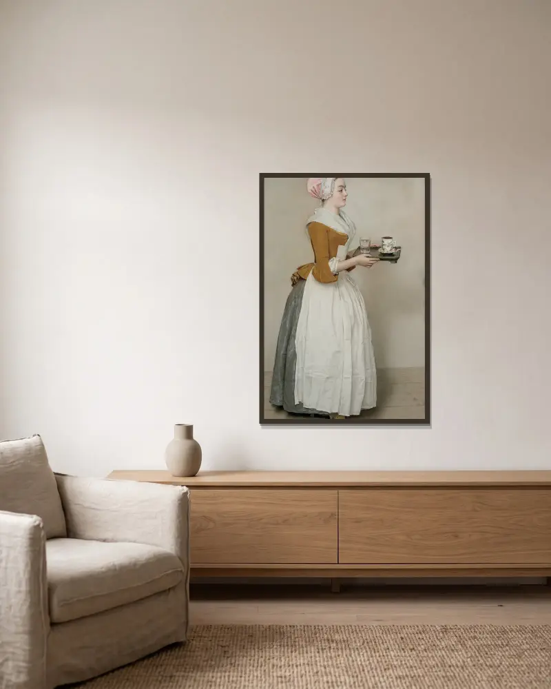 Czekoladnica, Jean-Etienne Liotard w ramie na ścianie