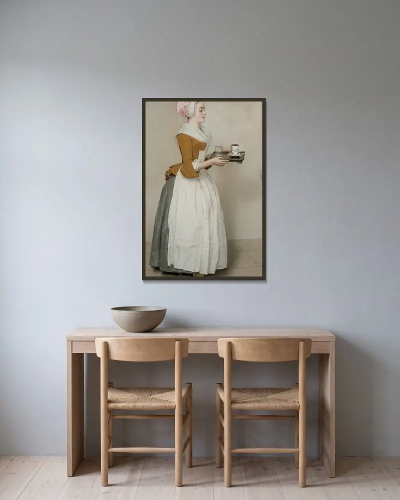 Czekoladnica, Jean-Etienne Liotard w ramie na ścianie